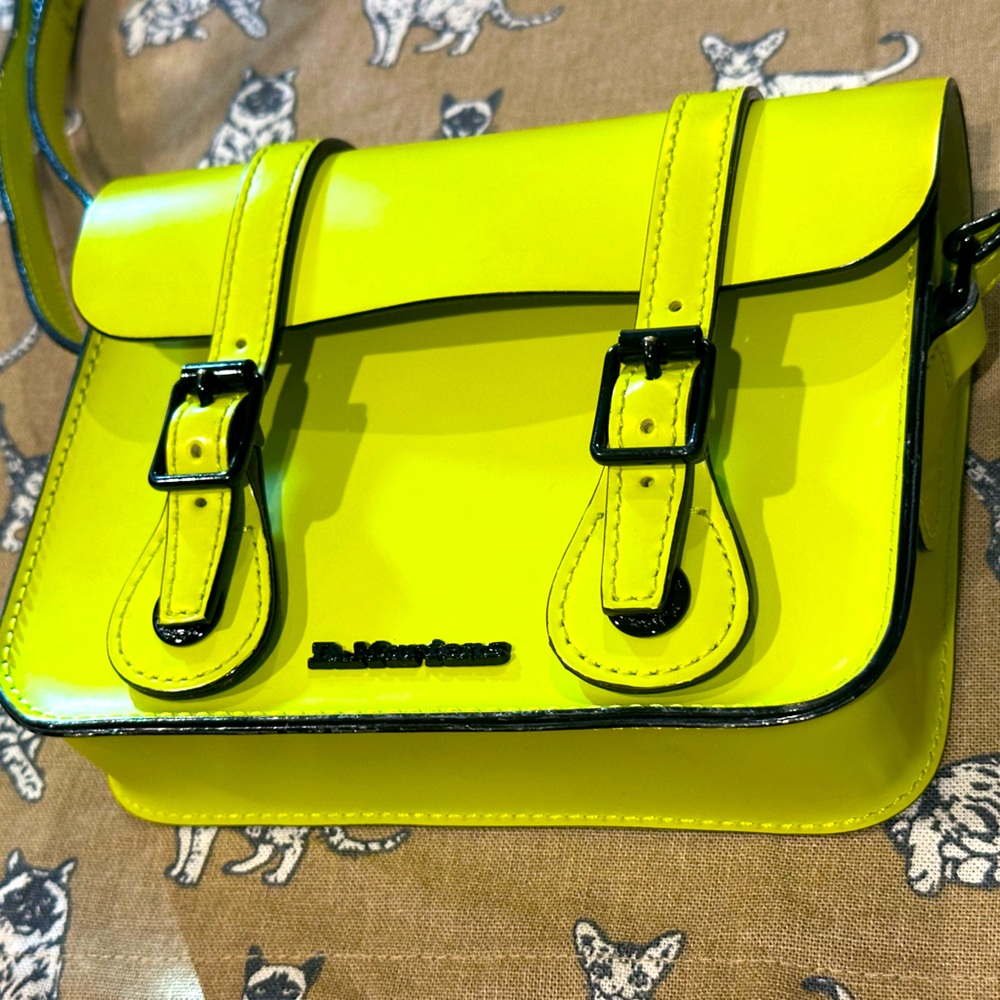 Doc Martens AirWair leather crossbody, bright green, like new condition